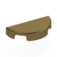 Tile Round 1 x 2 Half Circle, Metallic Gold