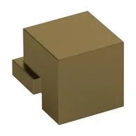 Minifig Head Special, Cube with Rear Ledge [Plain], Metallic Gold