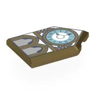 Tile Special 2 x 3 Pentagonal with Clock, Arches Print, Metallic Gold