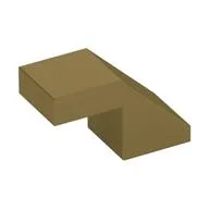 Brick Sloped 45° 2 x 1 with 2/3 Inverted Cutout and no stud, Metallic Gold