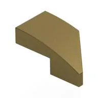 Brick Wedged, Curved 2 x 1 with Stud Notch Left, Metallic Gold
