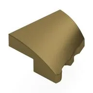 Brick Wedged, Curved 2 x 2 with Stud Notch Left, Metallic Gold