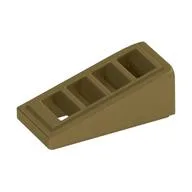 Brick Sloped 18° 2 x 1 x 2/3 with 4 Slots / Grate, Metallic Gold