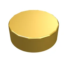 Tile Round 1 x 1, Metallic Gold