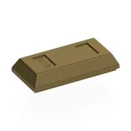 Tile Special 1 x 2 with Sloped Walls AKA Money / Gold Bar [Ingot], Metallic Gold