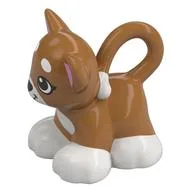 Duplo Animal Cat / Kitten Looping Tail, White Chest, Feet, Tail End, and Mouth Print, Medium Nougat
