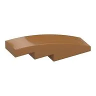 Brick Curved 4 x 1 No Studs [Stud Holder with Symmetric Ridges], Medium Nougat