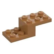 Bracket 5 x 2 x 1 1/3 with Holes, Pin Bottom, Medium Nougat