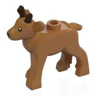 Animal, Reindeer Baby with Dark Brown Antlers Print, Medium Nougat