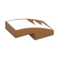 Brick Curved 2 x 1 No Studs with White Fur Print, Medium Nougat