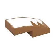 Brick Curved 2 x 1 No Studs with White Fur Print, Medium Nougat