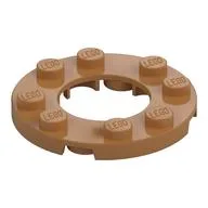 Plate Round 4 x 4 with 2 x 2 Round Opening, Medium Nougat