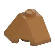 Brick Wedged, Sloped 45° 2 x 2 Corner, Medium Nougat