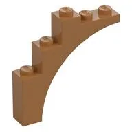 Brick Arch 1 x 5 x 4 [Continuous Bow, Raised Underside Cross Supports], Medium Nougat