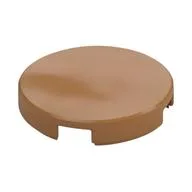 Tile Round 2 x 2 with Bottom Stud Holder, Medium Nougat