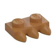 Plate Special 1 x 2 with Three Teeth [Tri-Tooth], Medium Nougat