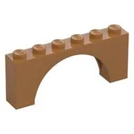 Brick Arch 1 x 6 x 2 - Thin Top without Reinforced Underside [New Version], Medium Nougat