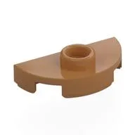 Plate Special Round 1 x 2 Half Circle with Stud (Jumper), Medium Nougat