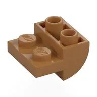 Brick Curved Inverted 2 x 2 with 1 x 2 Cutouts, Medium Nougat