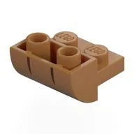 Brick Curved Inverted 2 x 2 with 1 x 2 Cutouts with Reddish Brown Stripes Print, Medium Nougat