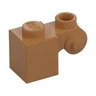 Brick Special 1 x 1 with Scroll with Open Stud, Medium Nougat