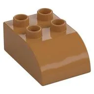 Duplo Brick 2 x 3 with Curved Top, Medium Nougat