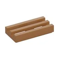 Tile Special 1 x 2 Grille with Bottom Groove, Medium Nougat