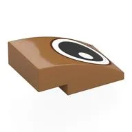Brick Curved 3 x 2 No Studs with Right Eye Print, Medium Nougat