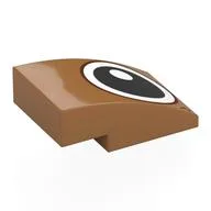 Brick Curved 3 x 2 No Studs with Left Eye Print, Medium Nougat
