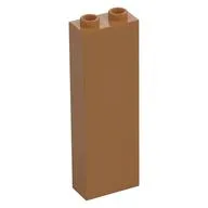 Brick 1 x 2 x 5 with Hollow Studs, Medium Nougat