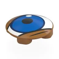 Plate Round 2 x 2 with Rounded Bottom with White Eye, Blue Iris Print, Medium Nougat