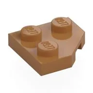 Wedge Plate 2 x 2 Cut Corner, Medium Nougat