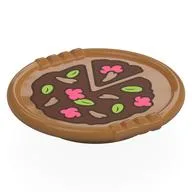 Duplo Disk with Pizza, Coral/Lime/Dark Tan Ingredients Print, Medium Nougat