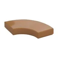 Tile 2 x 2 Curved, Macaroni, Medium Nougat