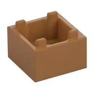 Container Box 2 x 2 x 1 Reinforced Bottom, Medium Nougat