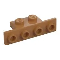 Bracket 1 x 2 - 1 x 4 [Rounded Corners at Bottom, Square Corners at Top], Medium Nougat
