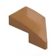 Brick Wedged, Curved 2 x 1 with Stud Notch Left, Medium Nougat