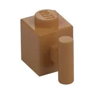 Brick Special 1 x 1 with Handle, Medium Nougat