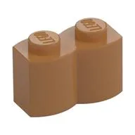 Brick Special 1 x 2 Palisade [aka Log], Medium Nougat