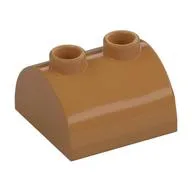 Brick Curved 2 x 2, Two Top Studs, Medium Nougat