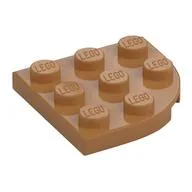 Plate Round Corner 3 x 3, Medium Nougat