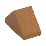 Brick Sloped 45° 2 x 1 Double with Inside Stud Holder, Medium Nougat