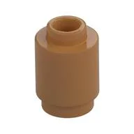 Brick Round 1 x 1 Open Stud, Medium Nougat