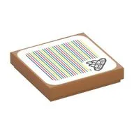Tile 2 x 2 with Freezie and Barcode Print (Sticker), Medium Nougat
