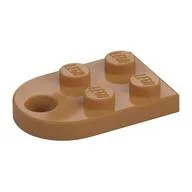 Plate Special 3 x 2 with Rounded End, Hole, Medium Nougat