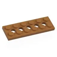 Technic Plate 2 x 6 [5 Holes], Medium Nougat