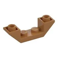 Brick Sloped Inverted 45° 4 x 1 Double with 1 x 2 Recessed, Medium Nougat