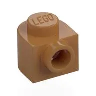 Plate Special 1 x 1 x 2/3 Half Round with Side Stud, Medium Nougat