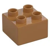 Duplo Brick 2 x 2, Medium Nougat