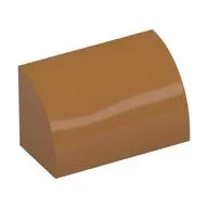 Brick Curved 1 x 2 x 1 No Studs, Medium Nougat